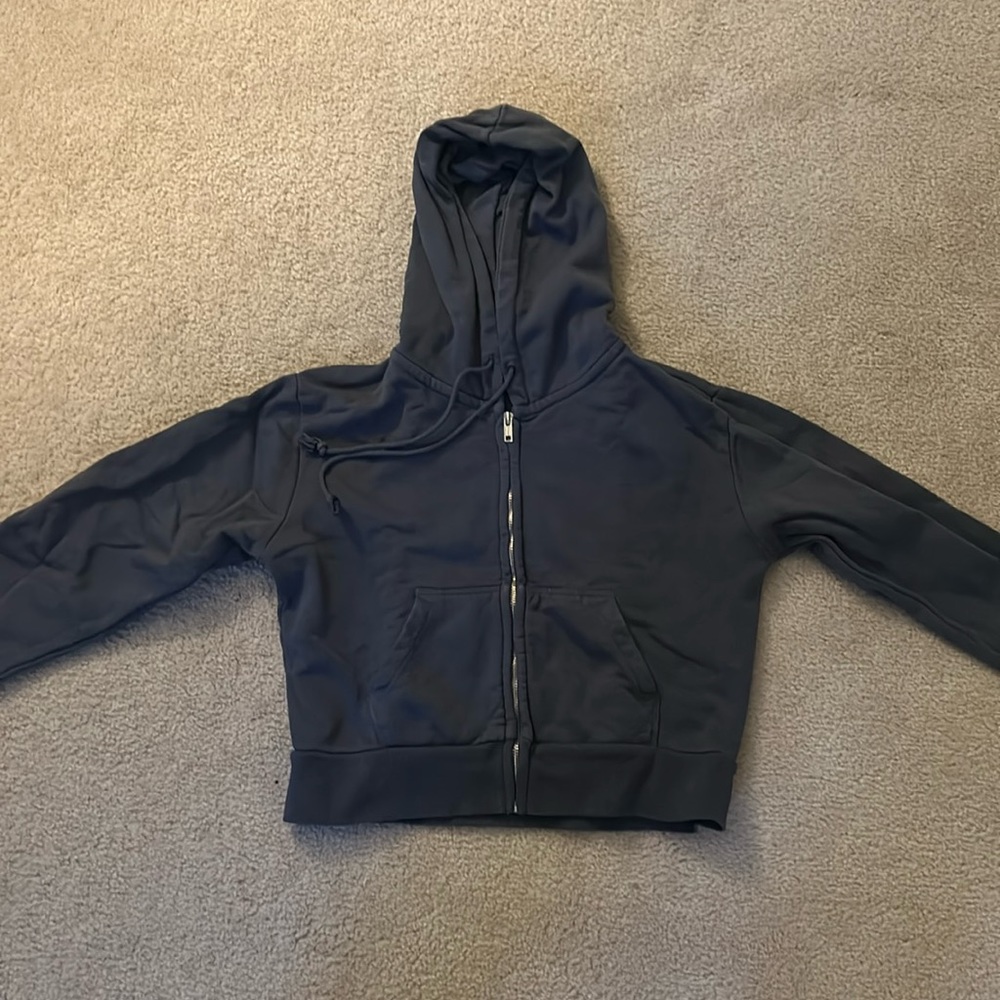 Navy cropped brandy melville zip up